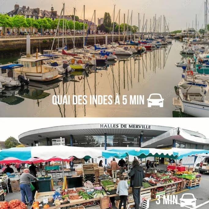 T3 Proche Centre Ville Gare Sncf Plage Avec Parkink Prive Лор'ян Екстер'єр фото